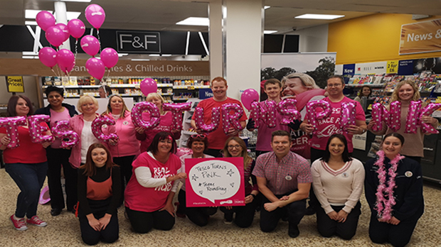 Tesco colleagues fundraising for Tesco Turns Pink