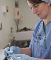 A nurse working on a clinical trial