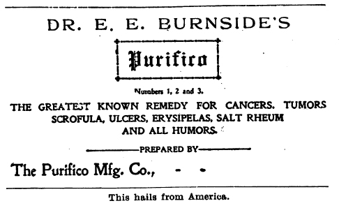 Burnside's Purifico advertisement
