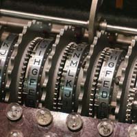 The inner workings of an Enigma machine