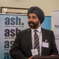 Harpal delivering his speech