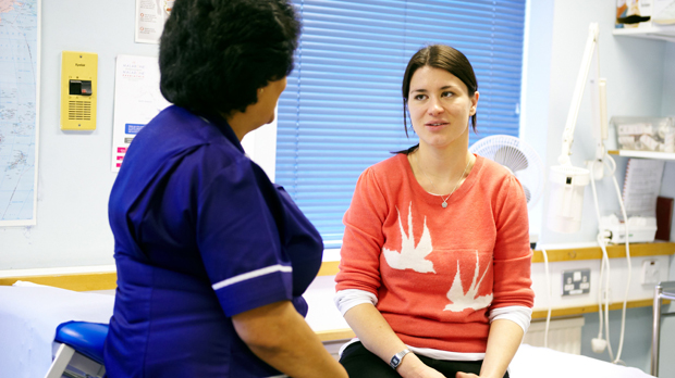 Image of a woman going for cervical screening
