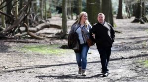 Two people walking
