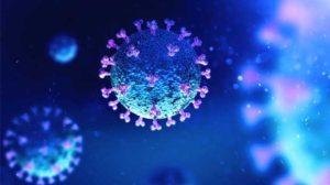 Animated depiction of COVID-19 virus