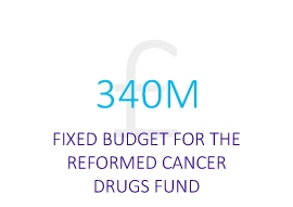 £340 million fixed budget for the reformed cancer drugs fund