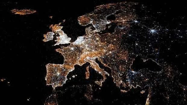 Europe at night