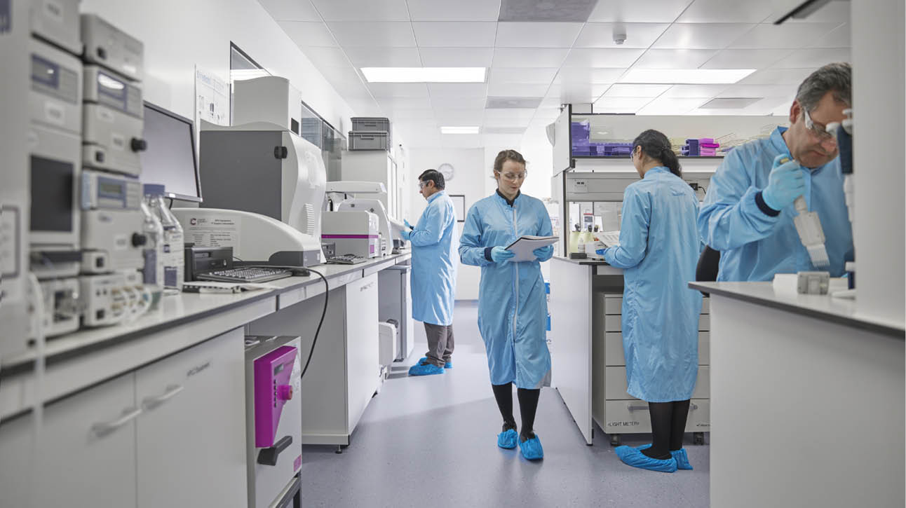 Researchers at work in a Cancer Research UK laboratory