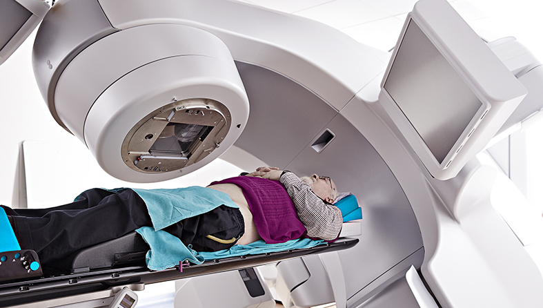 Person undergoing radiotherapy