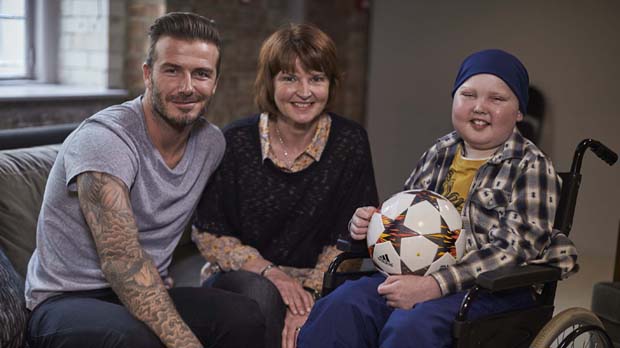 David Beckham meets Lloyd Burton and his mother