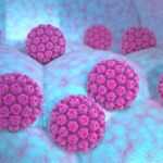 A 3d rendered image of HPV cells