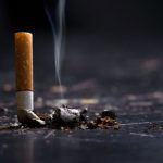 Photograph of a crushed cigarette