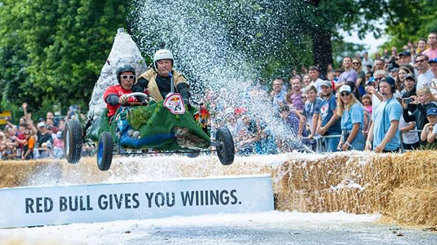 Keith competing in the Red Bull Soapbox Race 2019 at Alexandra Park, London