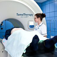 Man receiving radiotherapy treatment