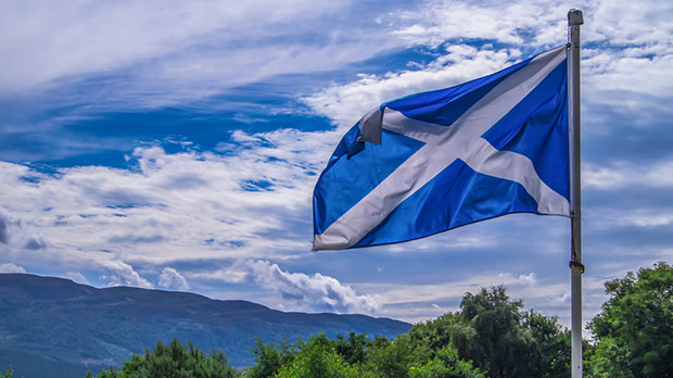 The Scottish Flag flying near Loch Ness