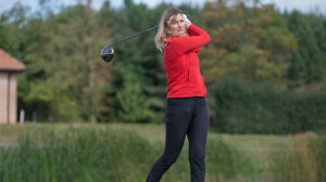 Lysa Jones swinging a golf club