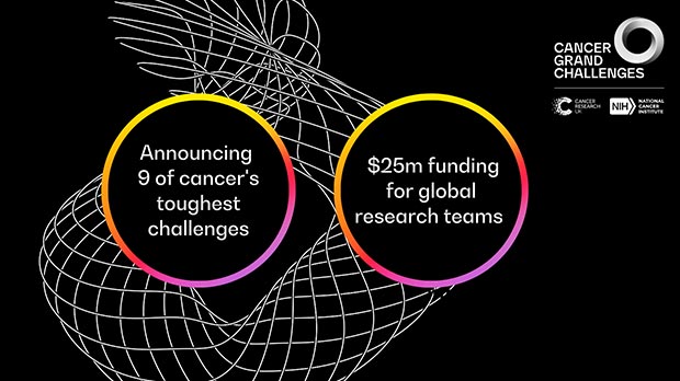 A Cancer Grand Challenges graphic announcing 9 new challenges