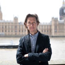 Gower Tan in front of the UK Parliament