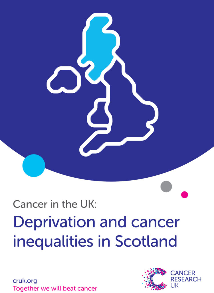 The front cover of our Deprivation and cancer inequalities in Scotland report