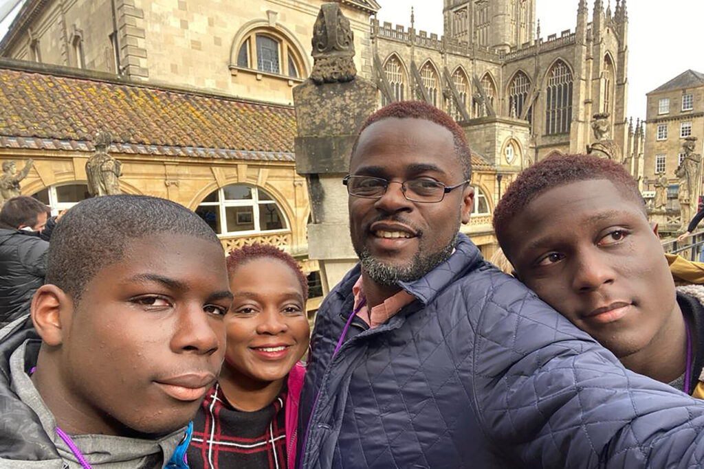 Levi and his family enjoying a holiday