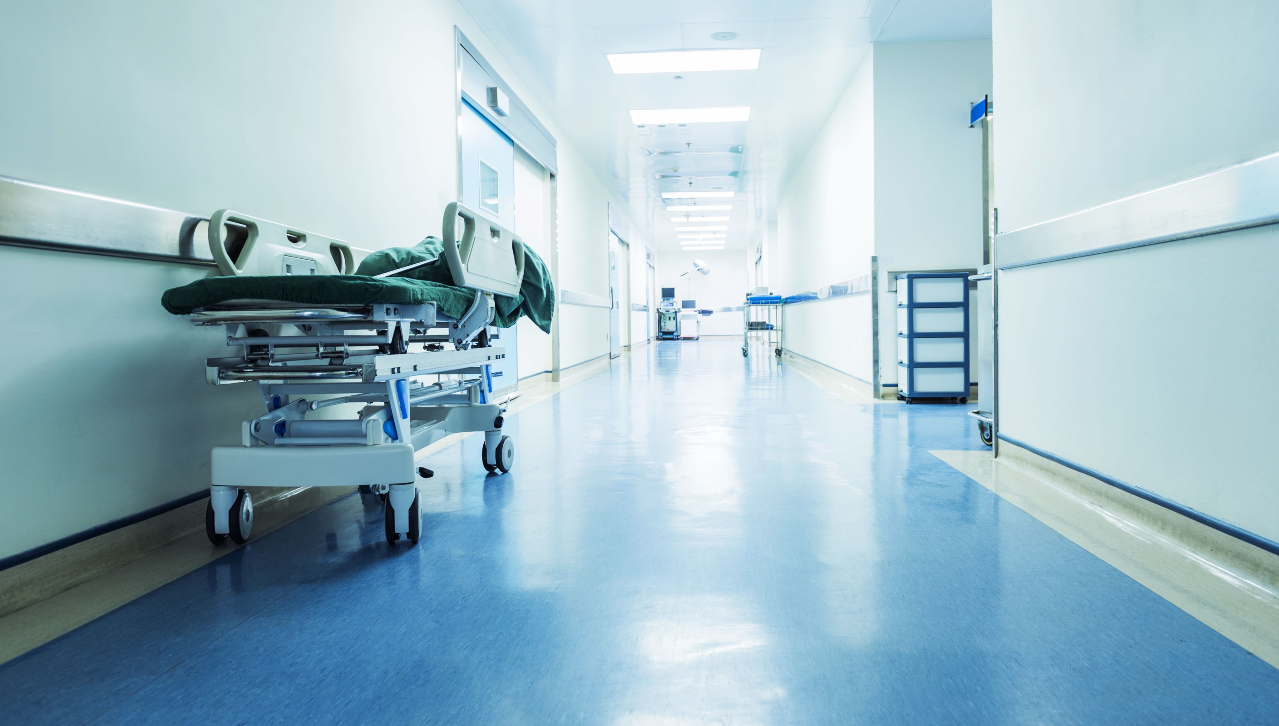 An empty corridor in a hospital