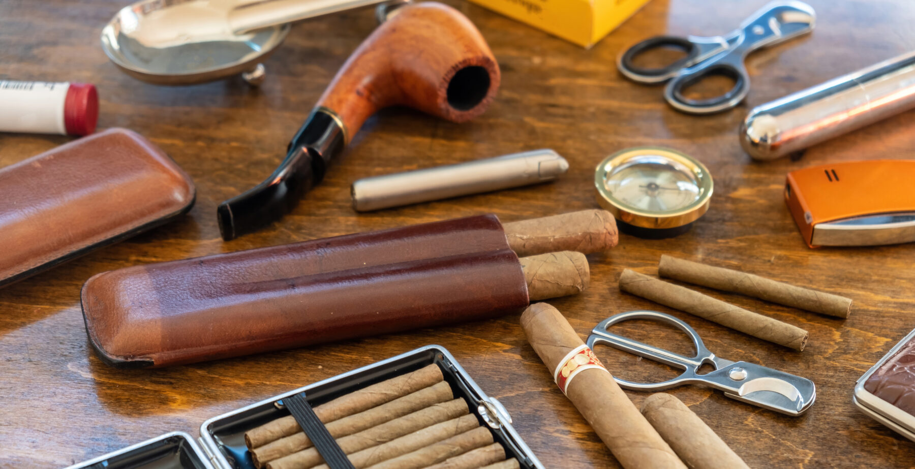 Several types of non-cigarette tobacco, including cigars, cigarillos and a pipe