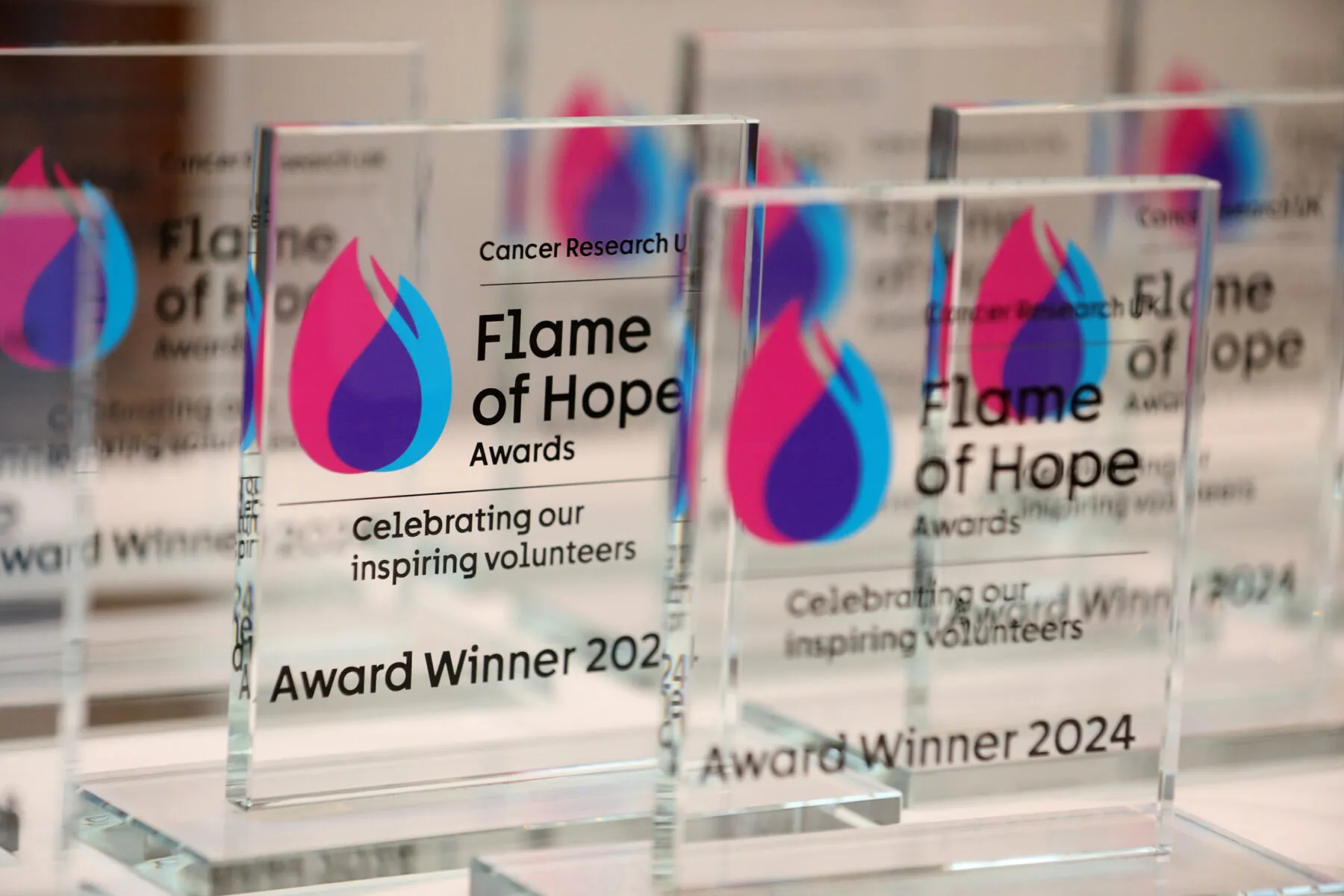 A set of Flame of Hope 2024 awards