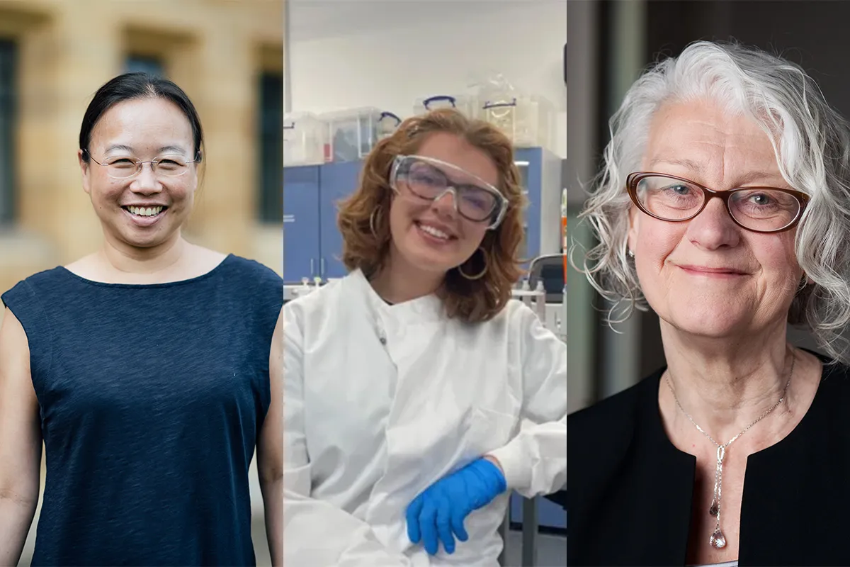 Head shots of Dr Lian Ni Lee, Sânziana Foia and Professor Christine Harrison