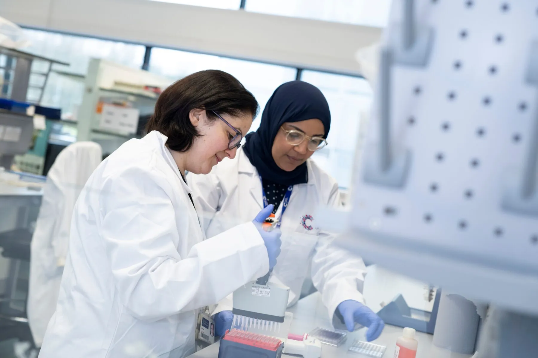 Researchers working in the lab in our Scotland Institute