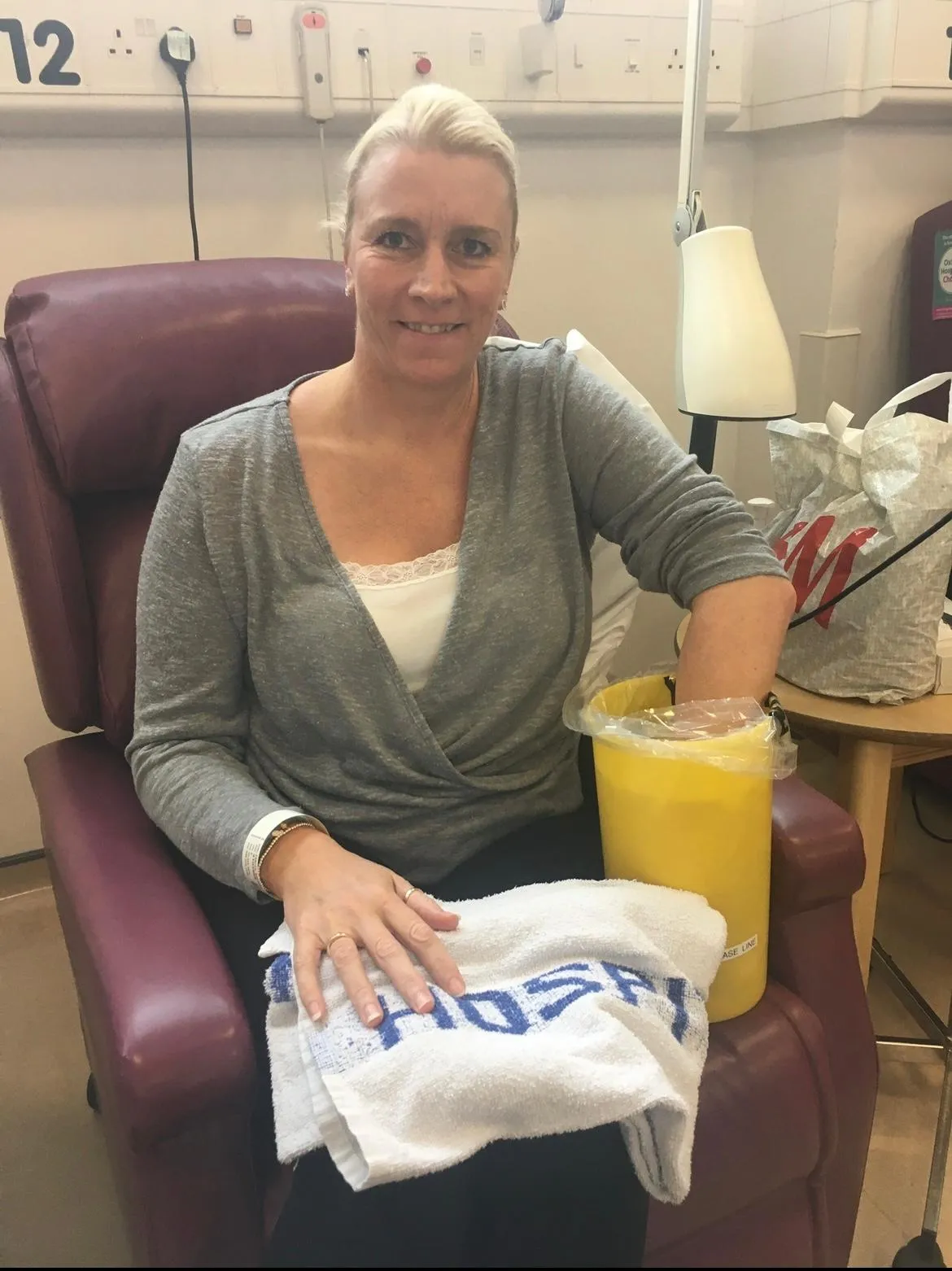 Sam Panter during her cancer treatment