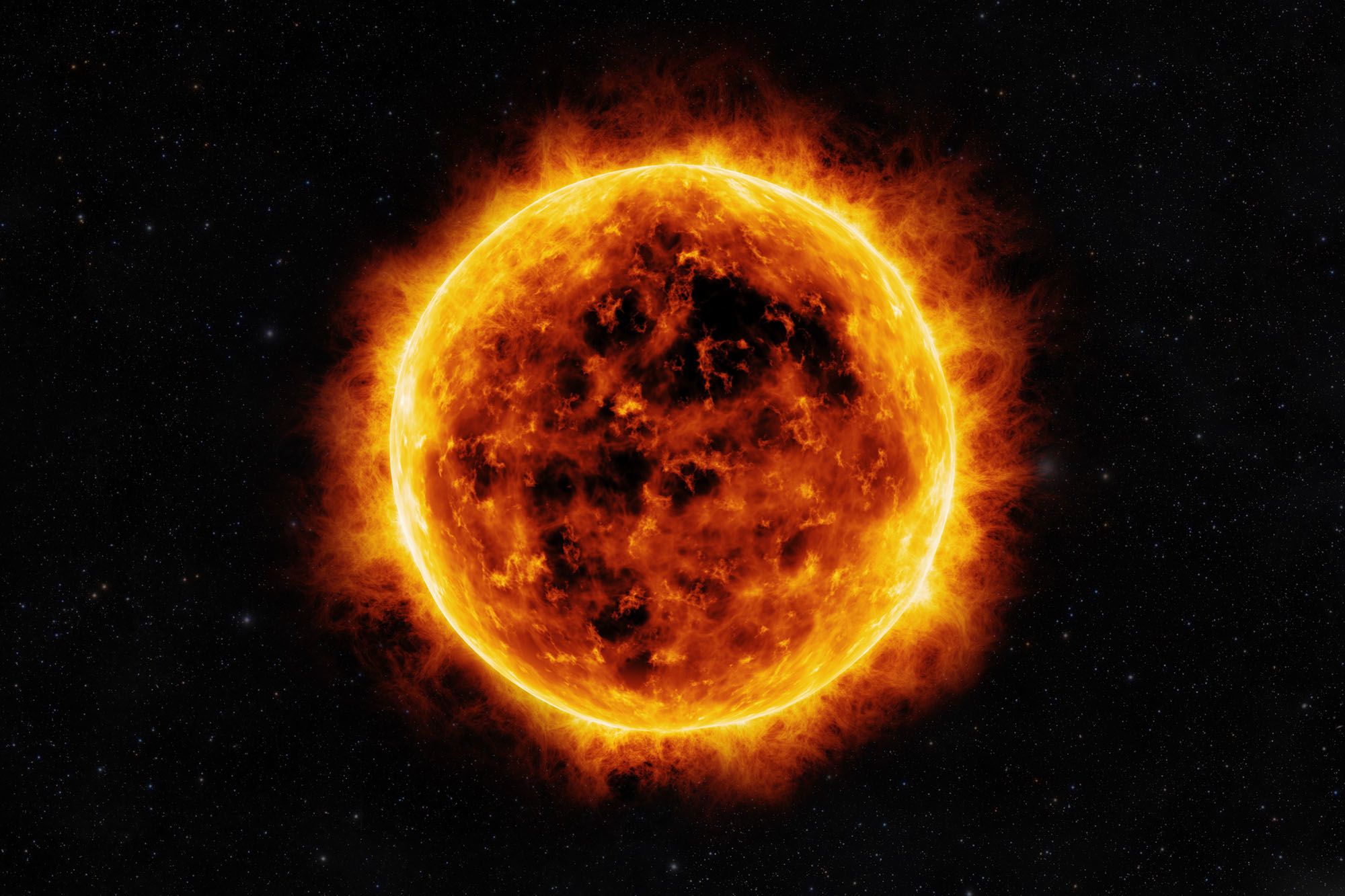 The sun in space