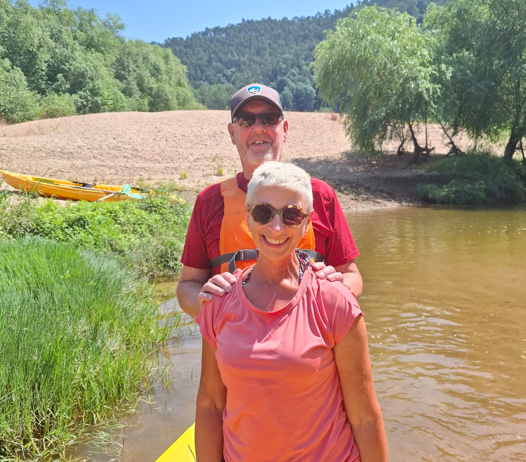 Ali on a canoeing trip with her husband.  