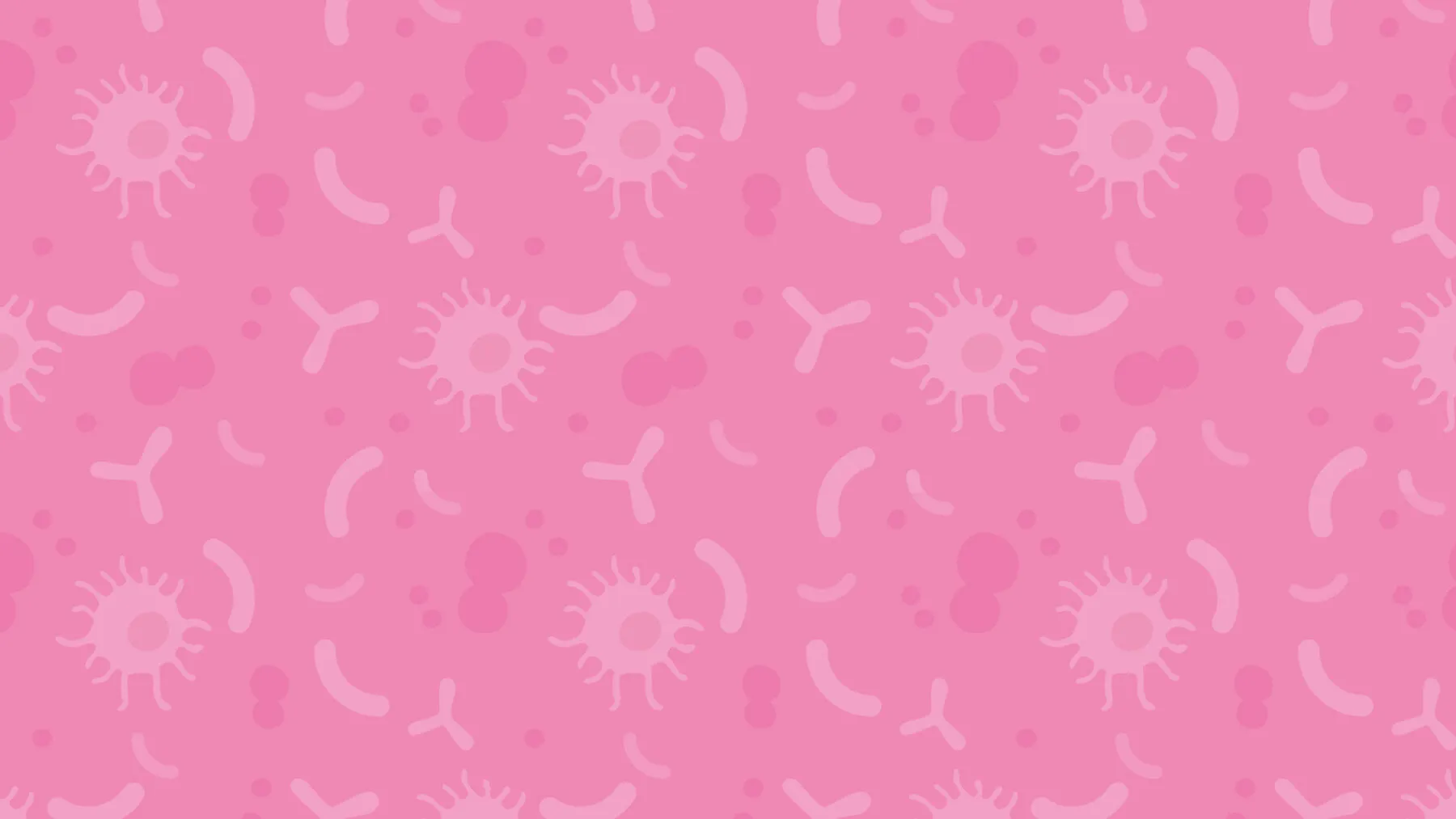 A computer graphic showing faint microbes against a pink background.